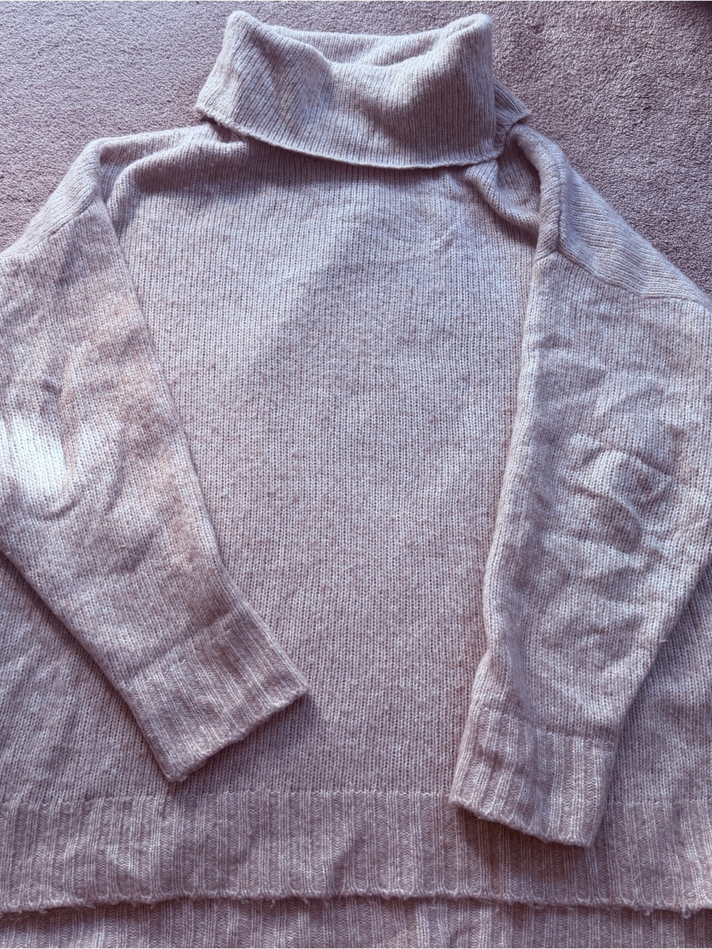 Z Supply Tan Turtleneck Sweater Oversized Fit Size Small
